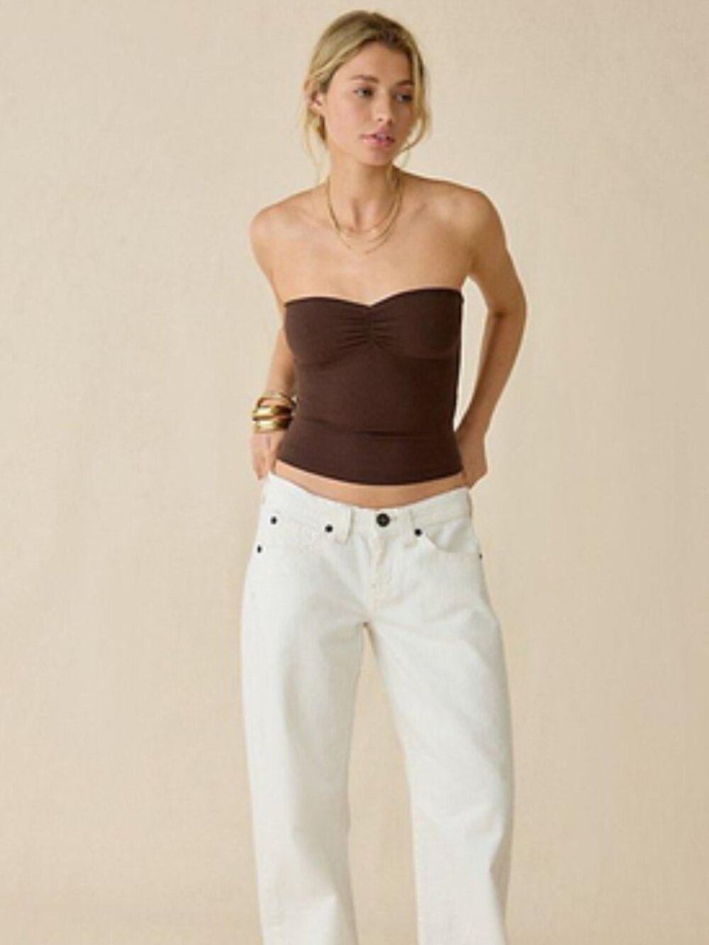Sweetheart Neckline Ribbed Knit Tube Top - Picture 2 of 4